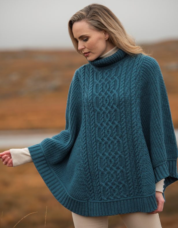 Brosna Ribbed Poncho R4906 Tea
