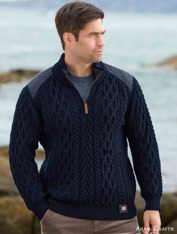 CURRACLOE HALF ZIP SWEATER WITH TWEED T44
