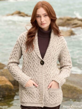 MULRANNY ONE BUTTON HEARTS CARDIGAN SH5684